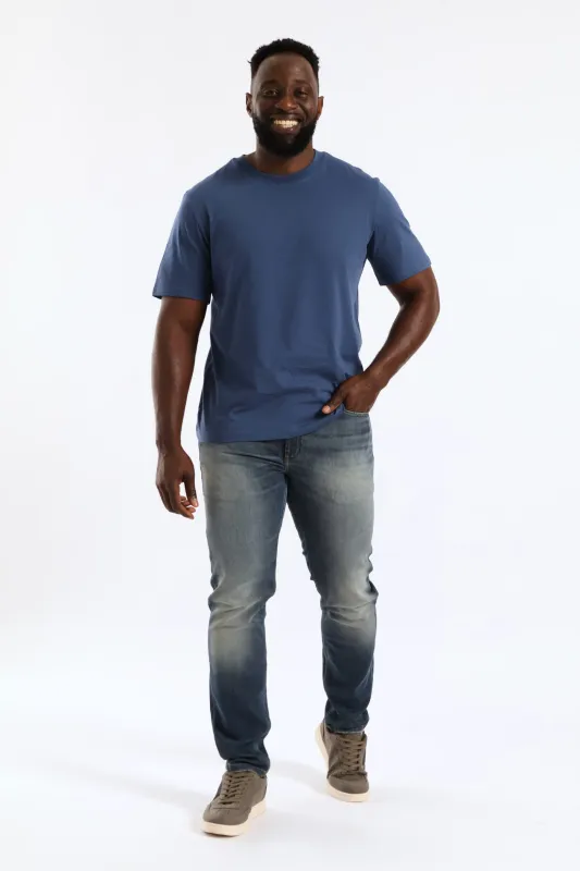 Worn In Skinny Denim - Dark Blue sold by Edgars