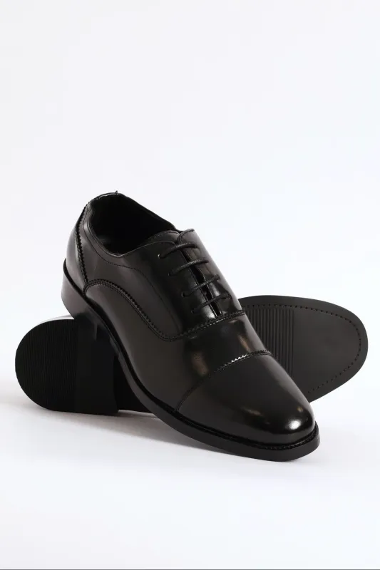 Lace Up Almond Toe Oxford Shoe - Black sold by Edgars