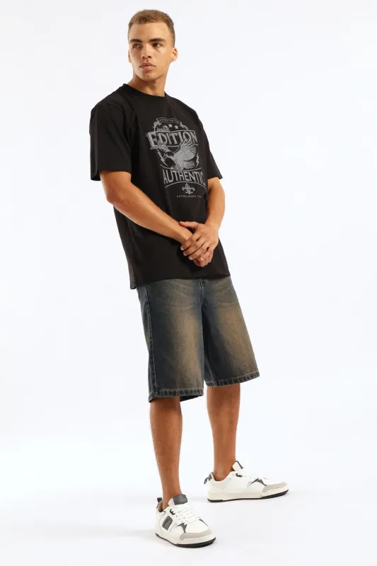 Basic Print Tee - Black sold by Edgars