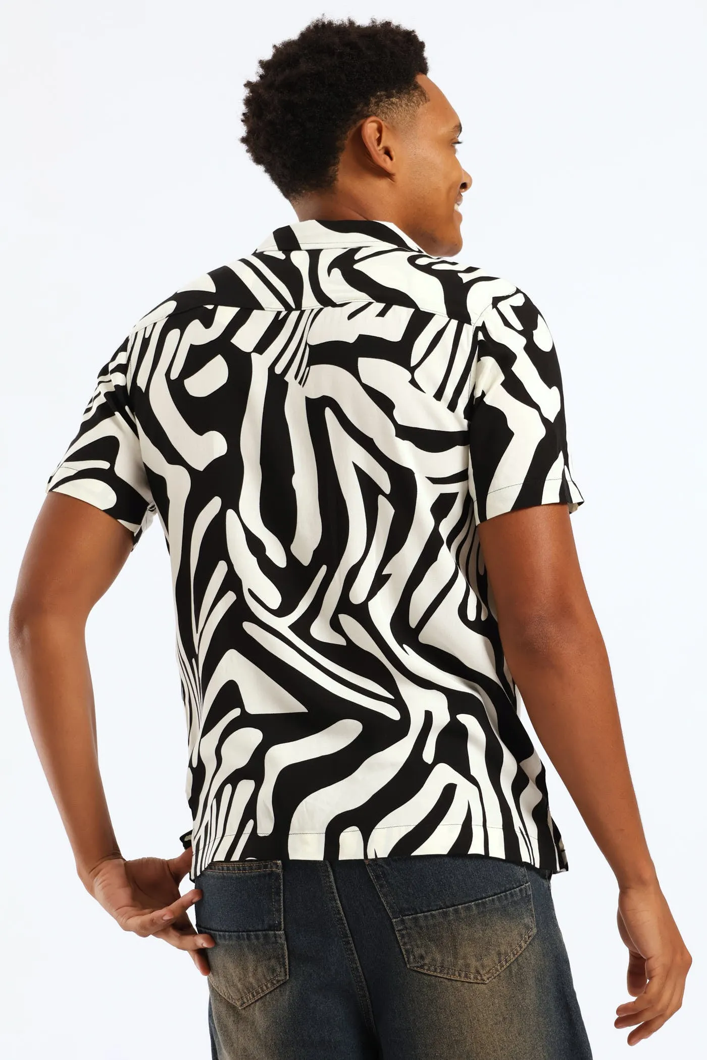 Viscose Print Shirt - Black/White sold by Edgars product image thumbnail 4