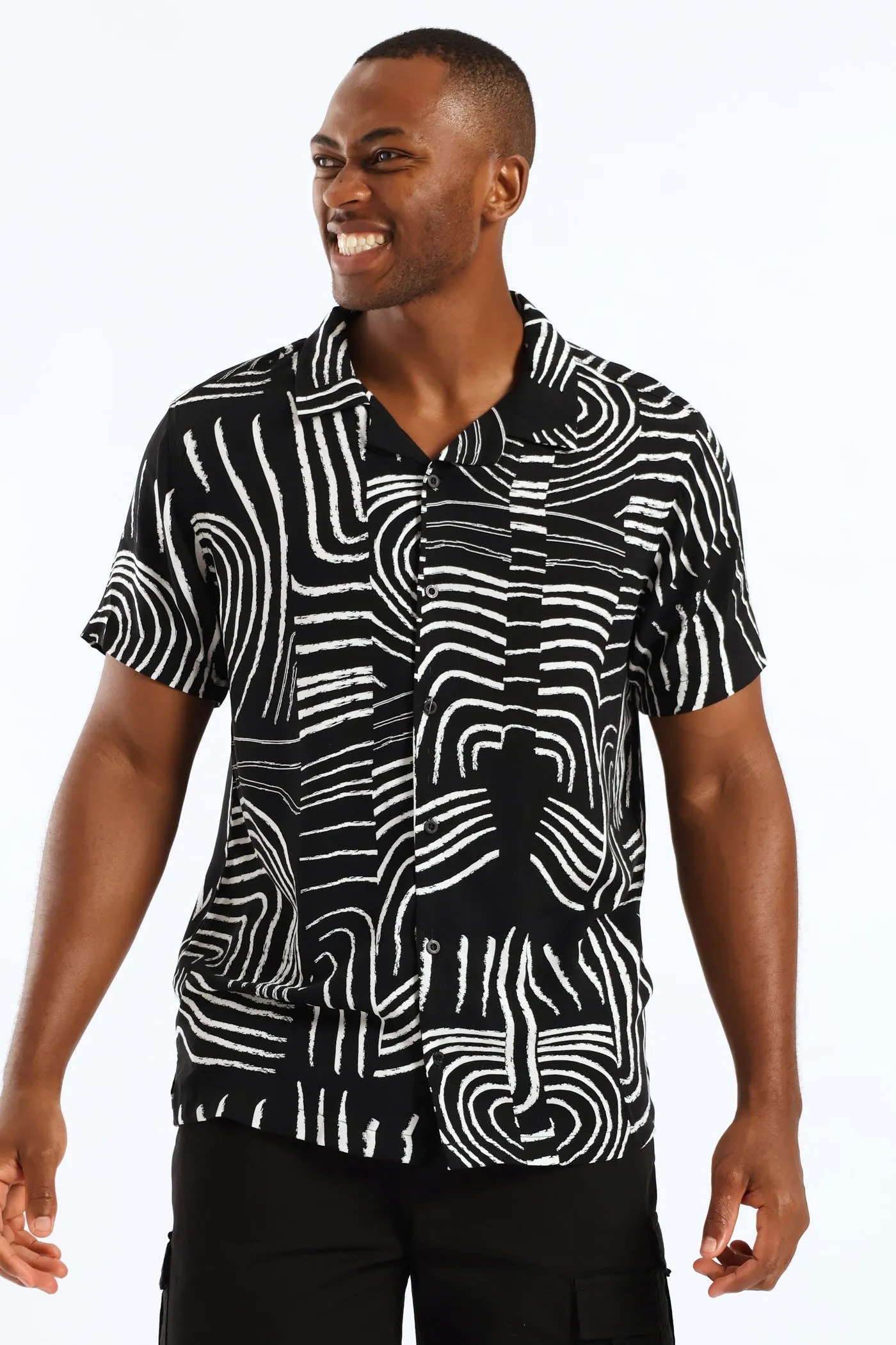 Wave Viscose Shirt - Black sold by Edgars