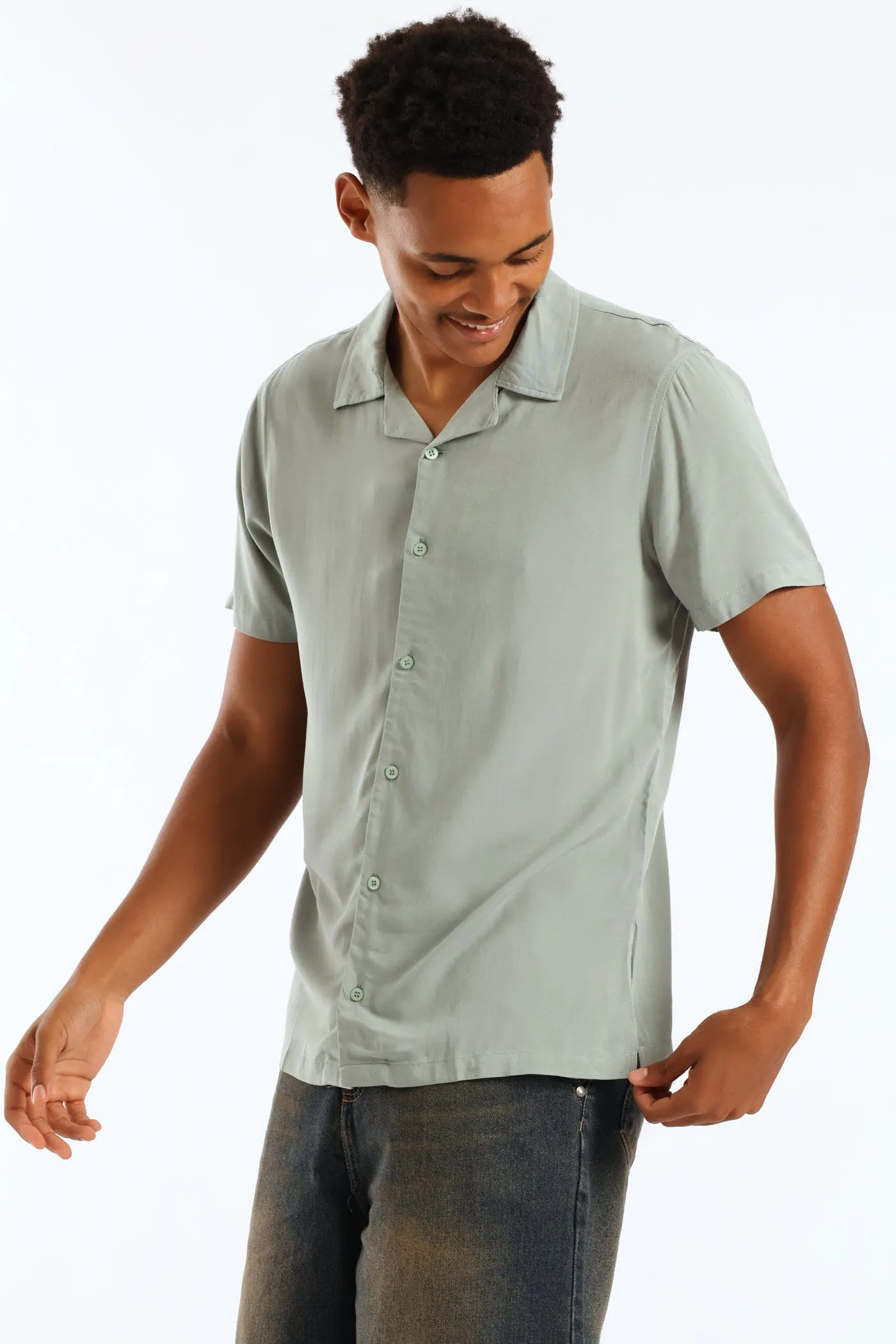 Plain Viscose Shirt - Sage sold by Edgars product image thumbnail 3