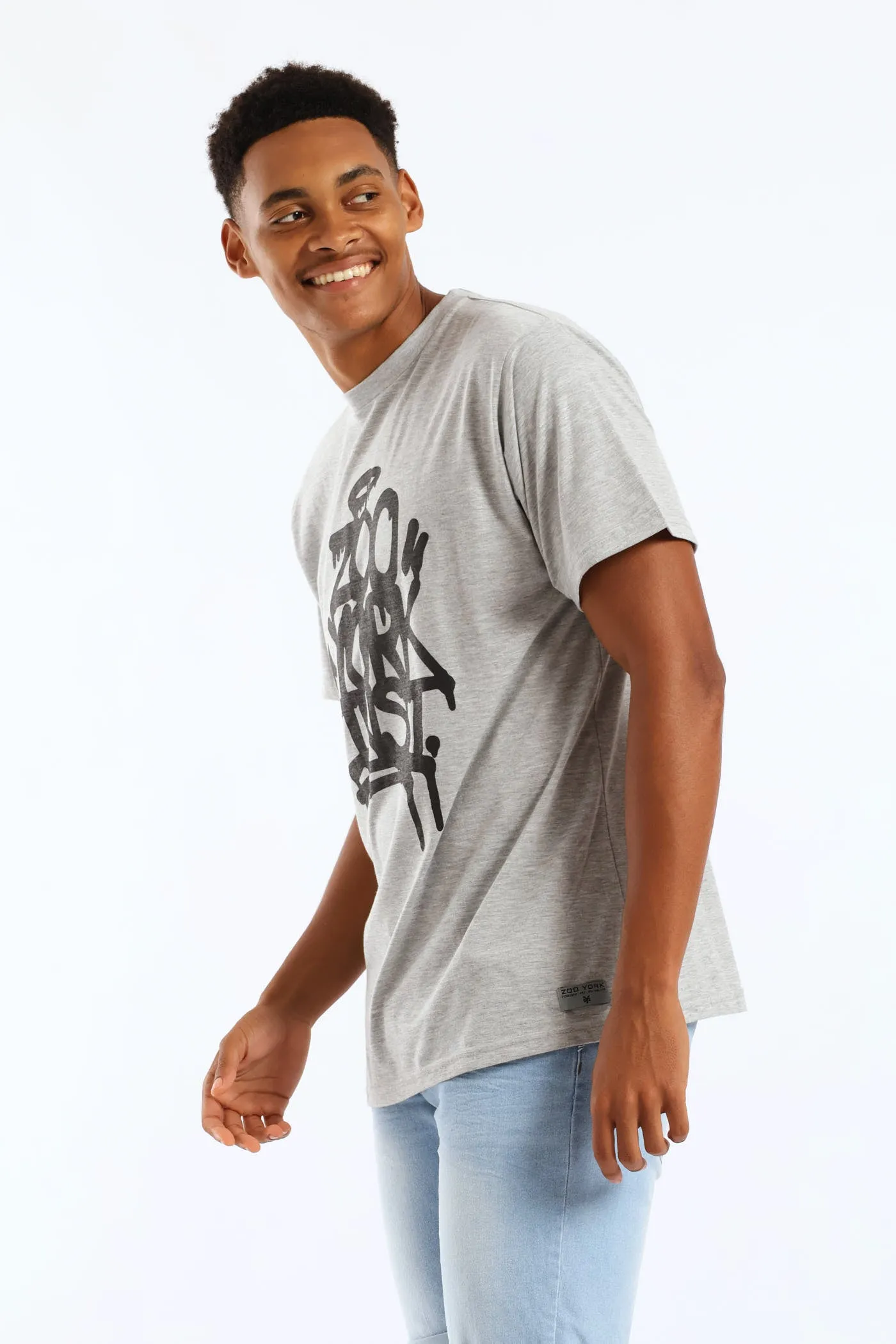 Drip Back Print Tee - Grey Melange sold by Edgars product image thumbnail 3
