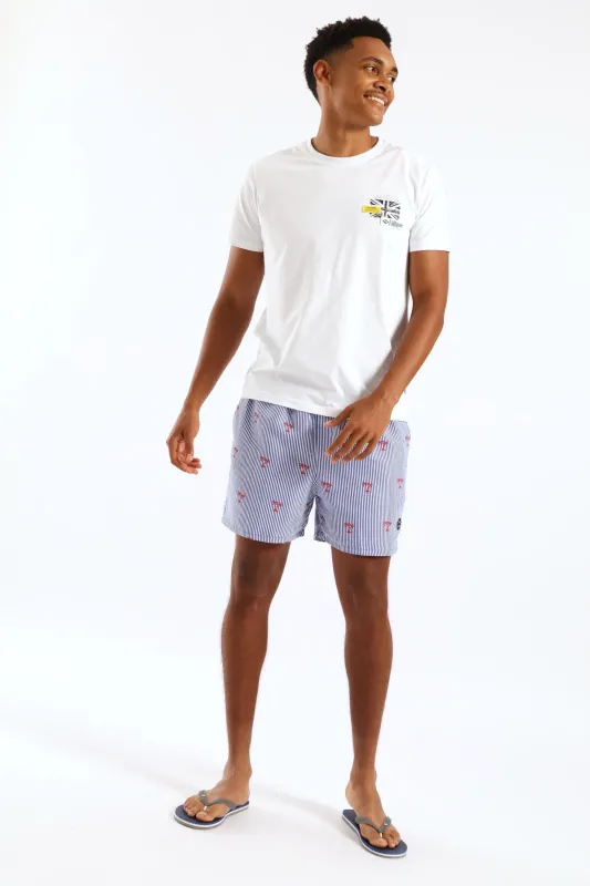 Striped Swim Short - Blue sold by Edgars