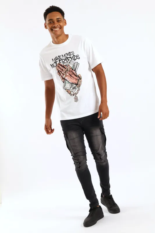 Super Skinny Cargo Denim - Black sold by Edgars