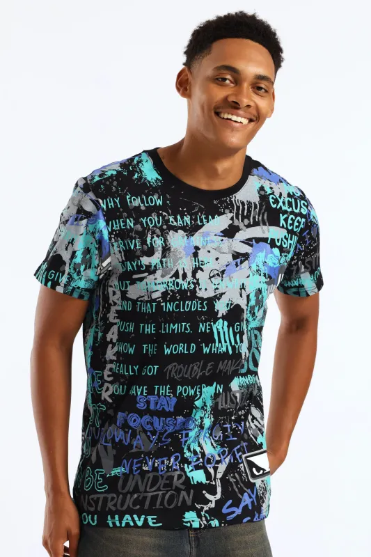 Focused Print Tee - Blue sold by Edgars