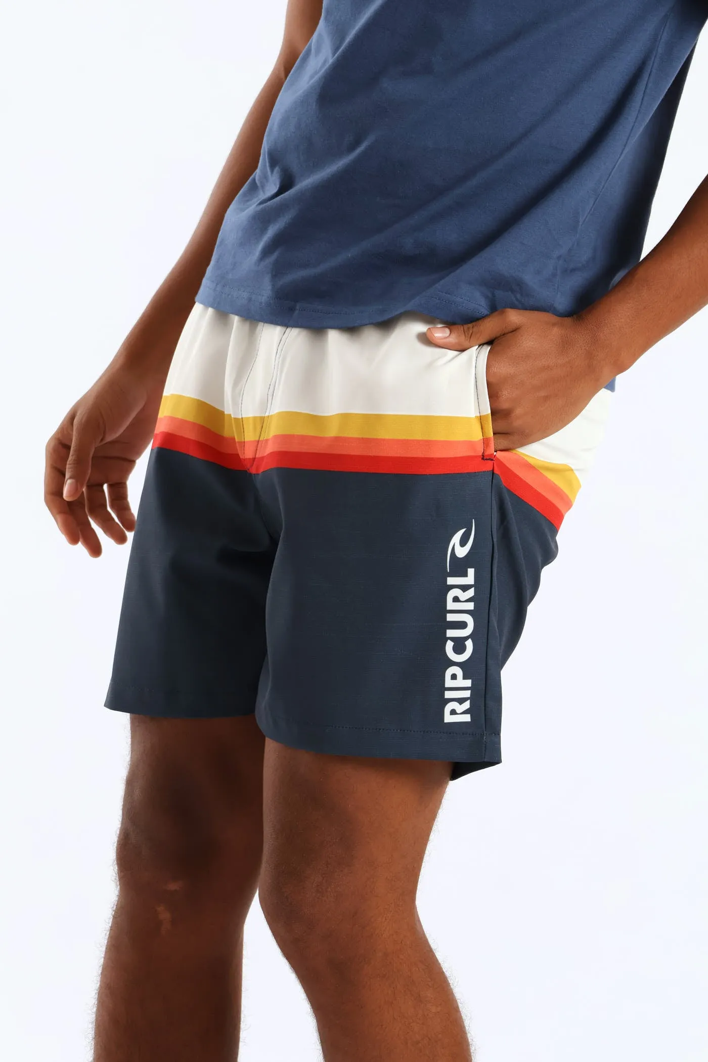 Surf Revival Stripe Volley Short - White/Navy sold by Edgars product image thumbnail 2