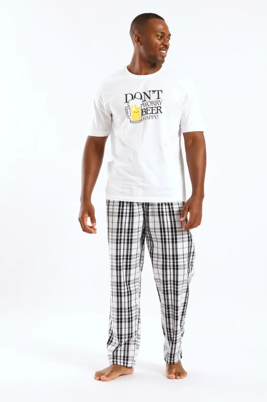 Check Woven Pants - Black/White sold by Edgars