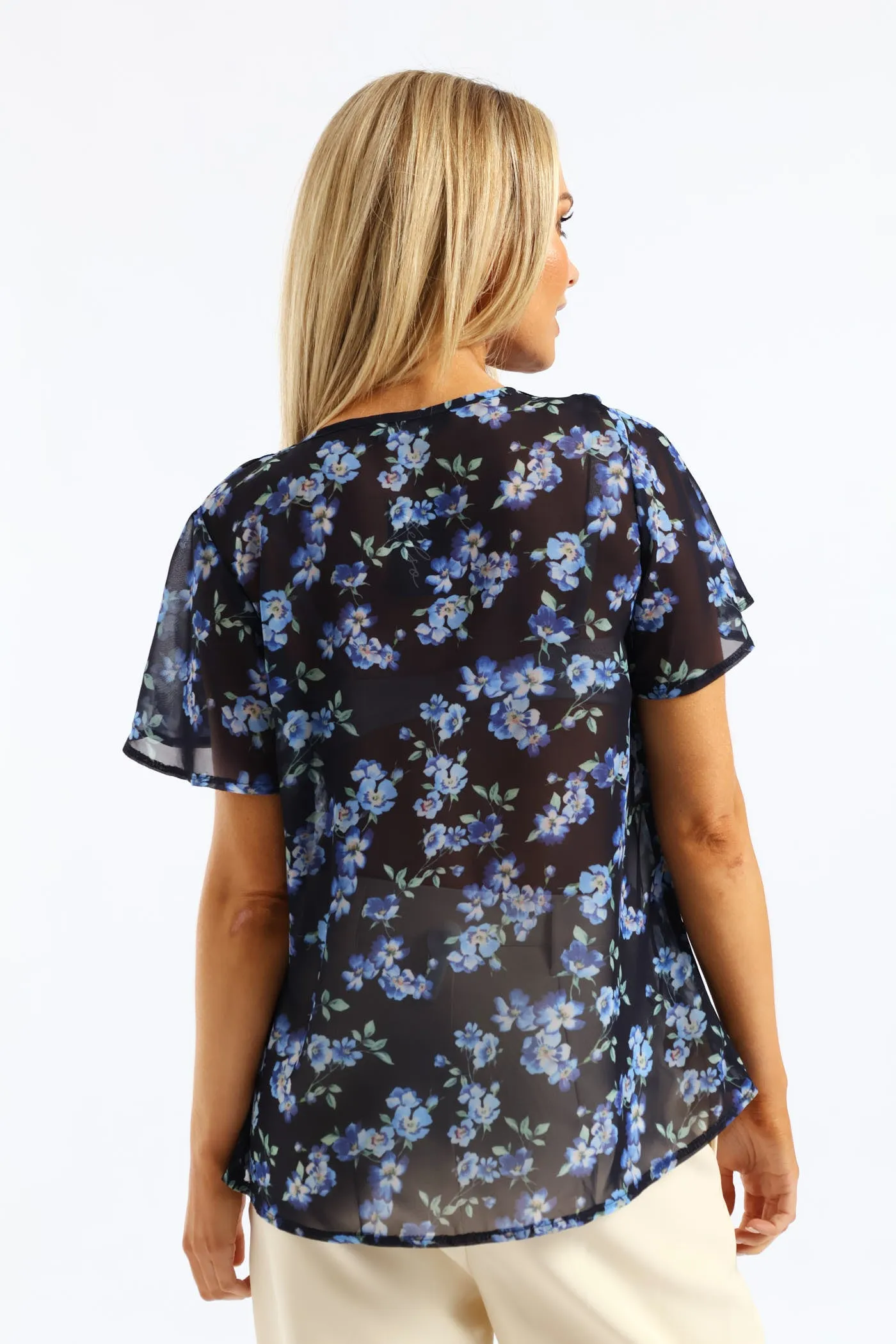 V-Neck Floral Blouse - Navy sold by Edgars product image thumbnail 4