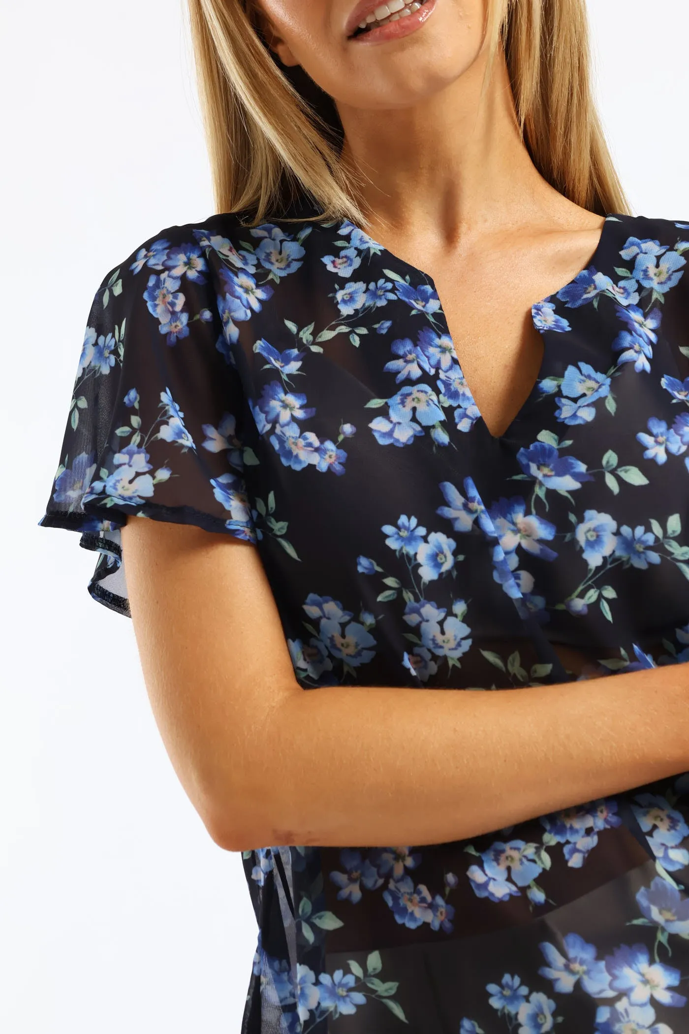 V-Neck Floral Blouse - Navy sold by Edgars product image thumbnail 2