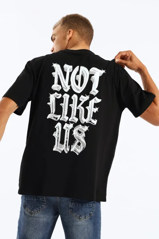 Not Like Us Front & Back Print Tee - Black sold by Edgars