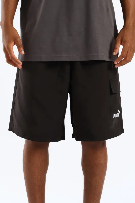 Essential No. 1 Logo 9" Woven Cargo Shorts - Black sold by Edgars