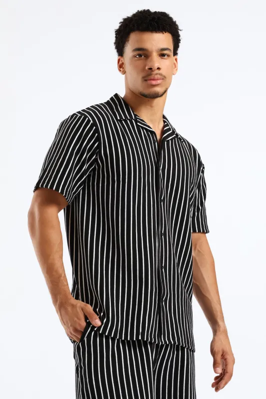 Striped Knit Shirt - Black sold by Edgars