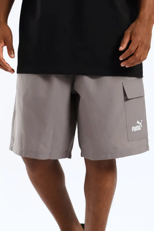 Essential No. 1 Logo 9" Woven Cargo Shorts - Medium Grey sold by Edgars