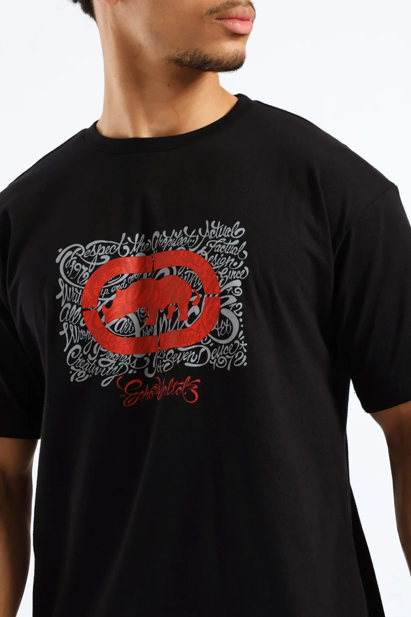 Rhino Chest Script Tee - Black sold by Edgars product image thumbnail 2