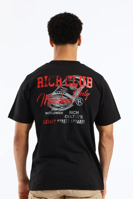 Money Print Front & Back Tee - Black sold by Edgars