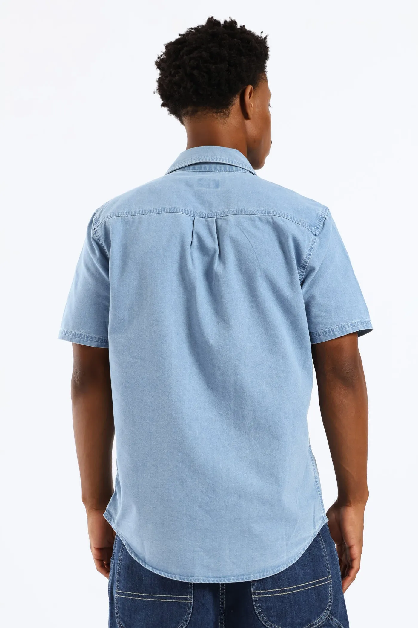 Lazy Denim Short Sleeve Shirt - Light Wash sold by Edgars product image thumbnail 4