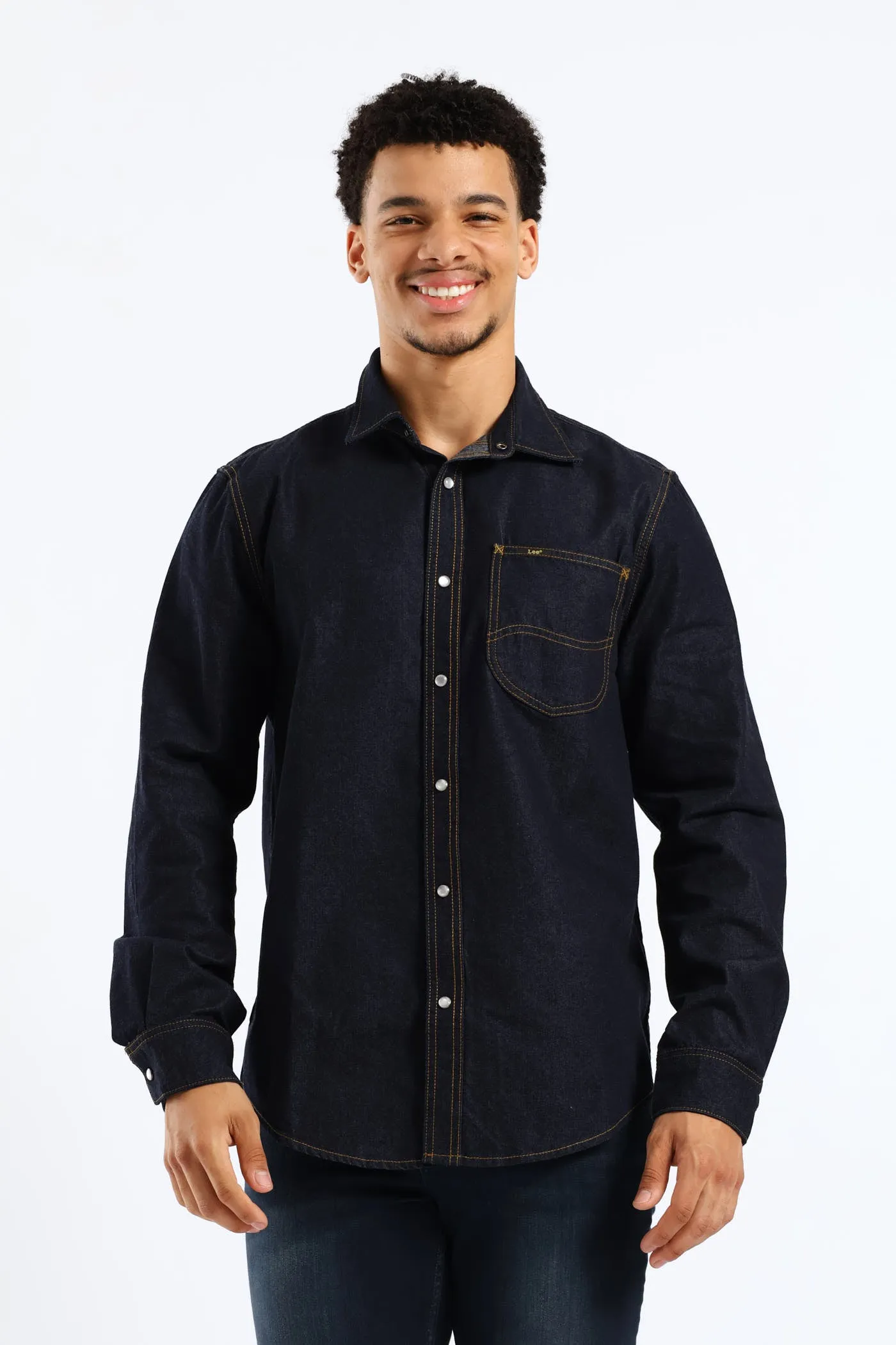 Lazy Denim Long Sleeve Shirt - Dark Indigo sold by Edgars product image thumbnail 3