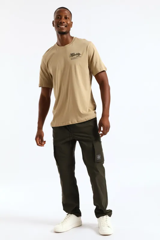 Zip Pocket Tech Utility Cargo Pants - Fatigue sold by Edgars