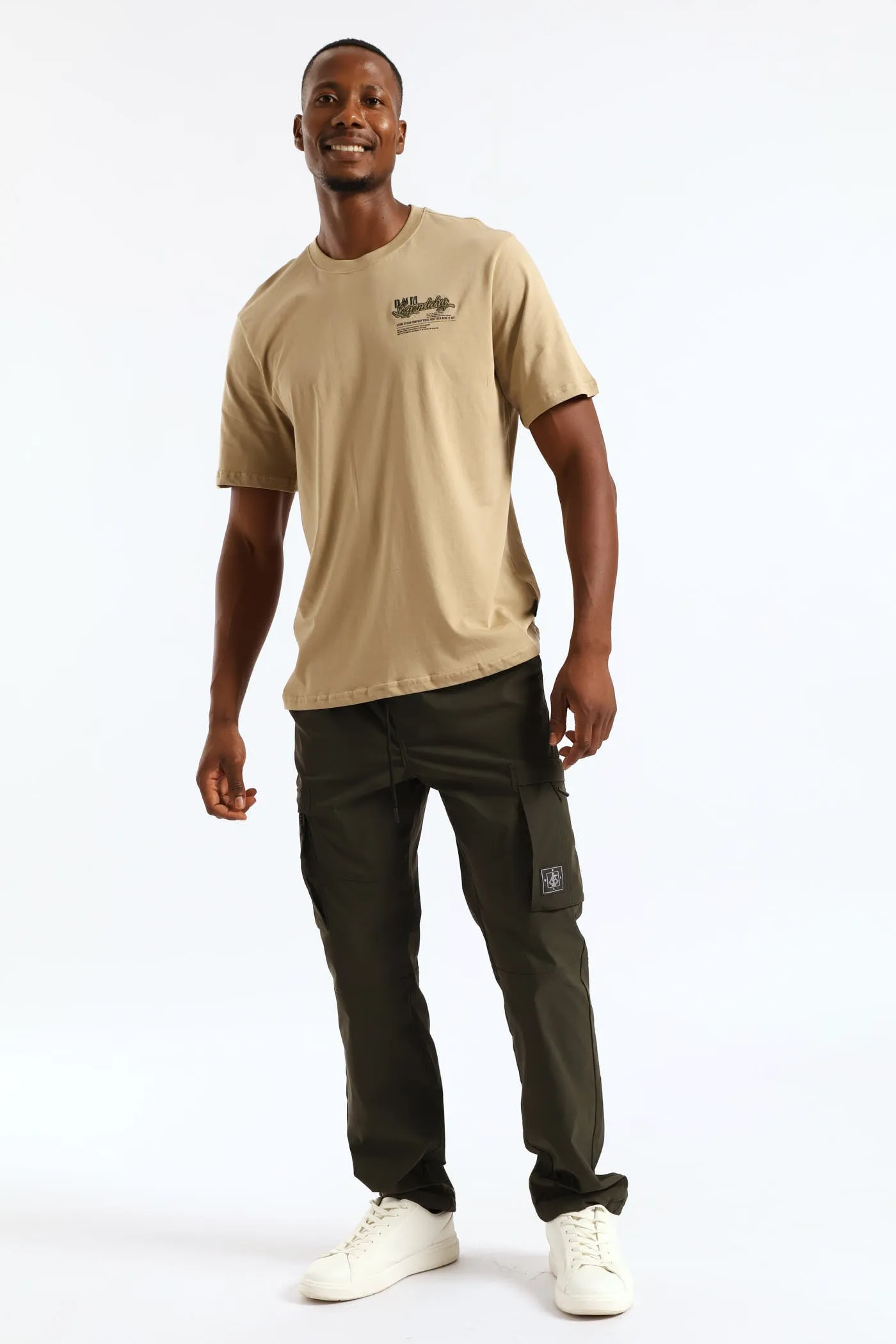 Zip Pocket Tech Utility Cargo Pants - Fatigue sold by Edgars