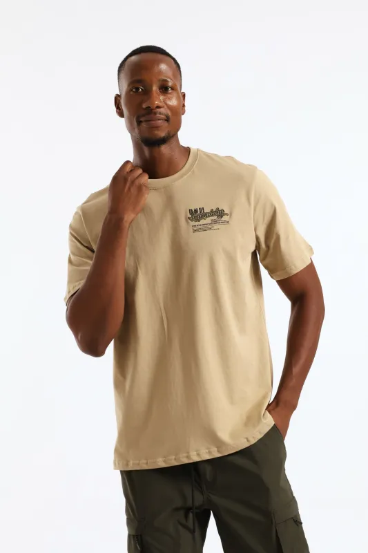 Legendary Front & Back Tee - Taupe sold by Edgars