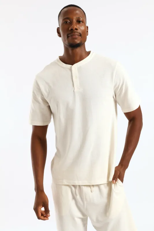 Marshmallow Henley Pyjama Top - Cream sold by Edgars