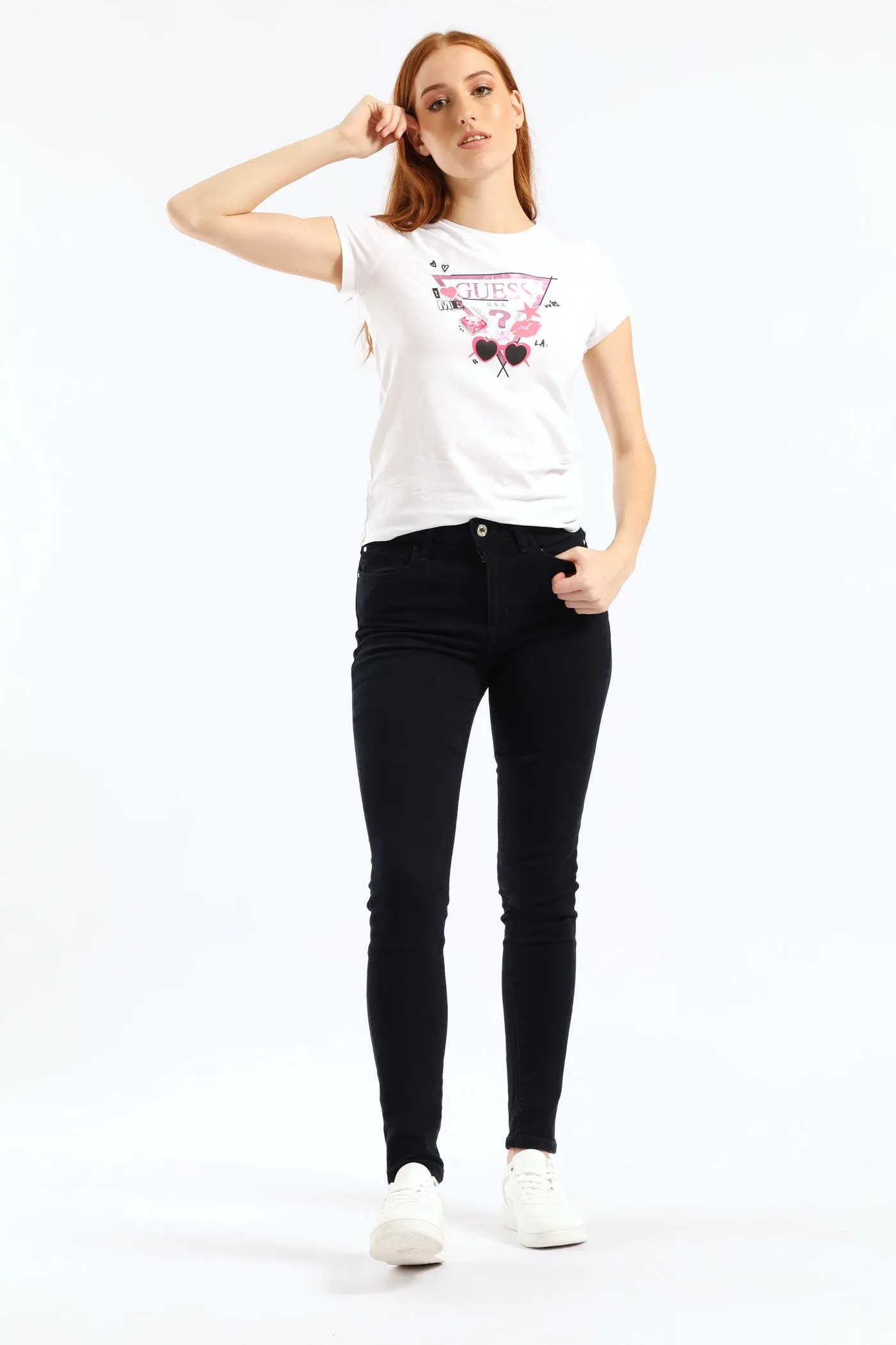 1981 High Rise Skinny Jean - Blue/Black sold by Edgars