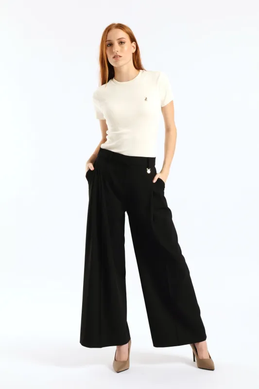 Tatum Wide Leg Suit Pant - Black sold by Edgars