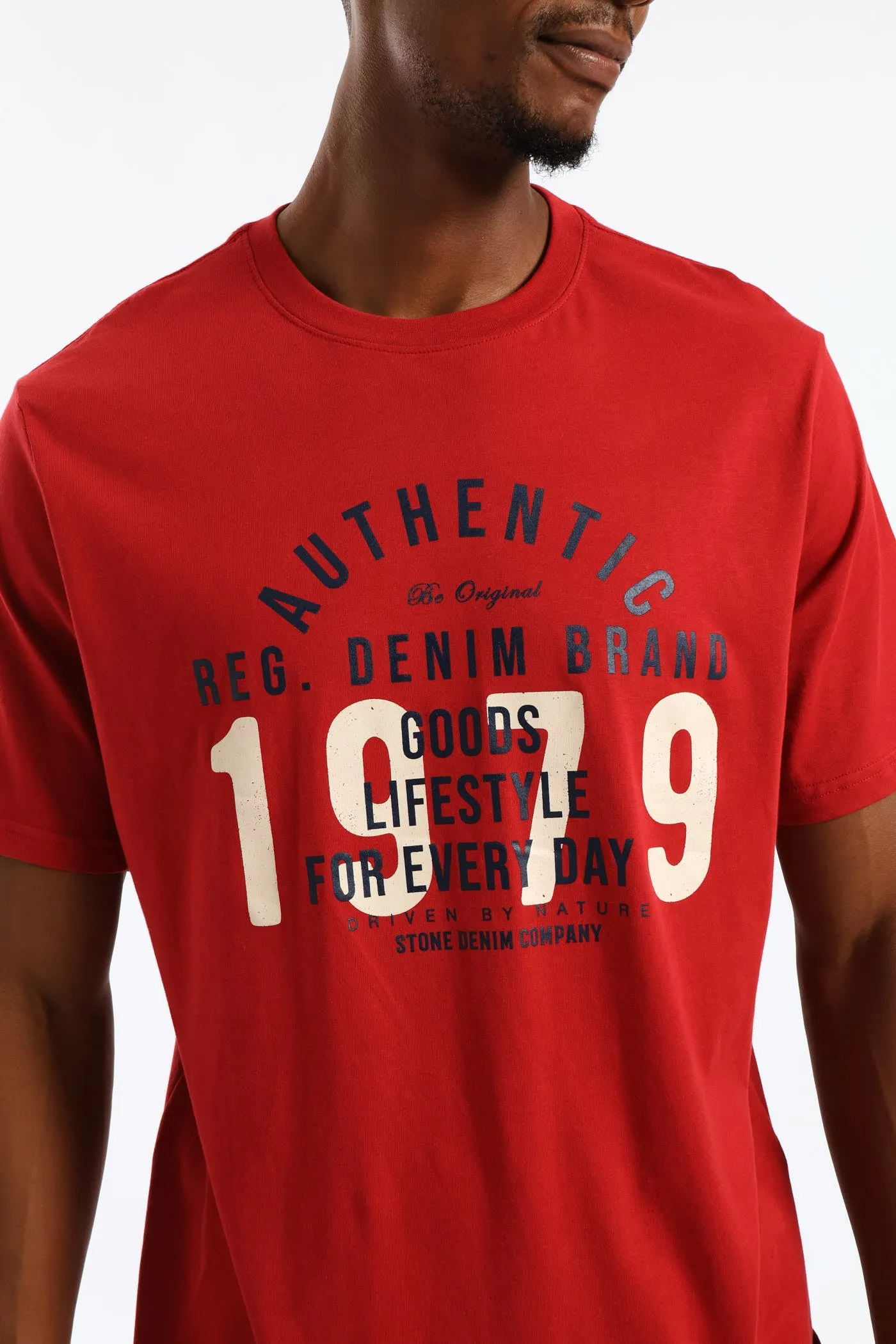 Authentic Print Tee - Dark Red sold by Edgars product image thumbnail 2