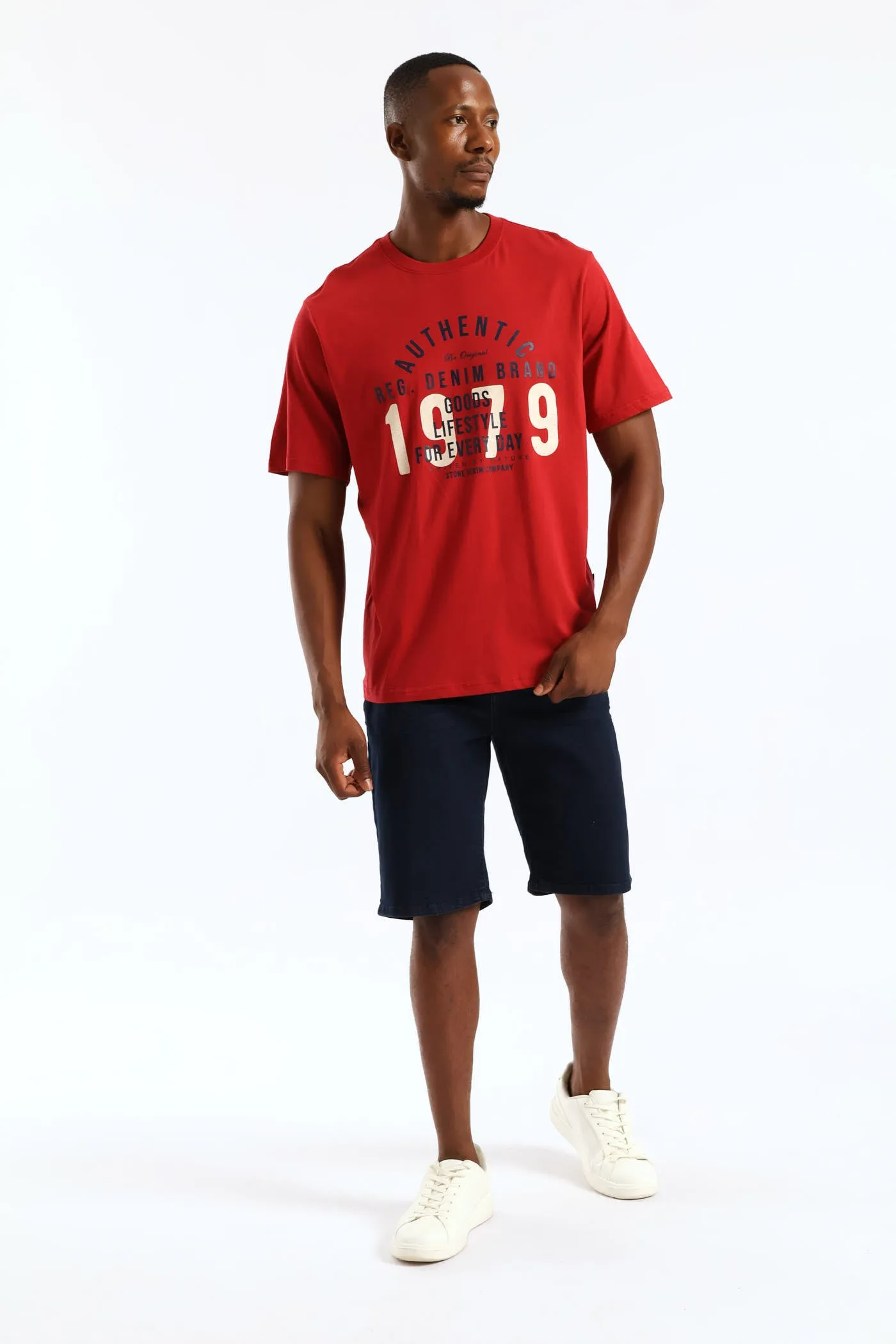Authentic Print Tee - Dark Red sold by Edgars product image thumbnail 3