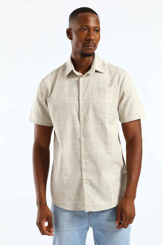 Surf Int Check Resort Shirt - Stone sold by Edgars