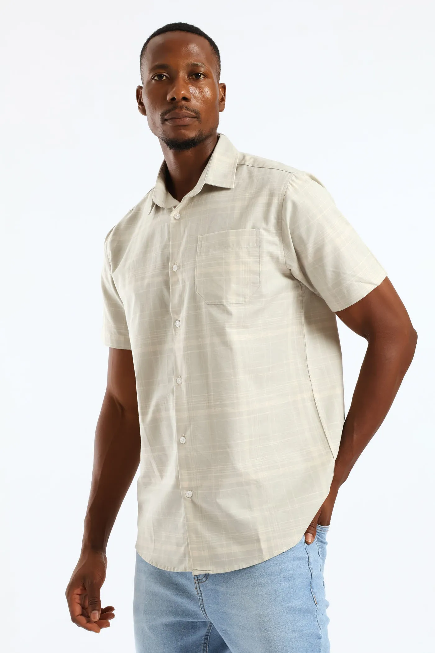 Surf Int Check Resort Shirt - Stone sold by Edgars product image thumbnail 3