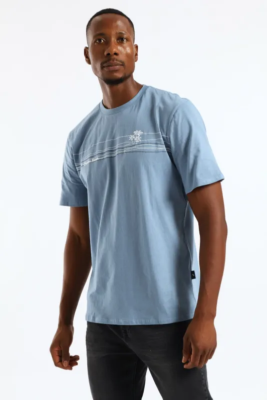 Laguna Beach Print Tee - Steel Blue sold by Edgars