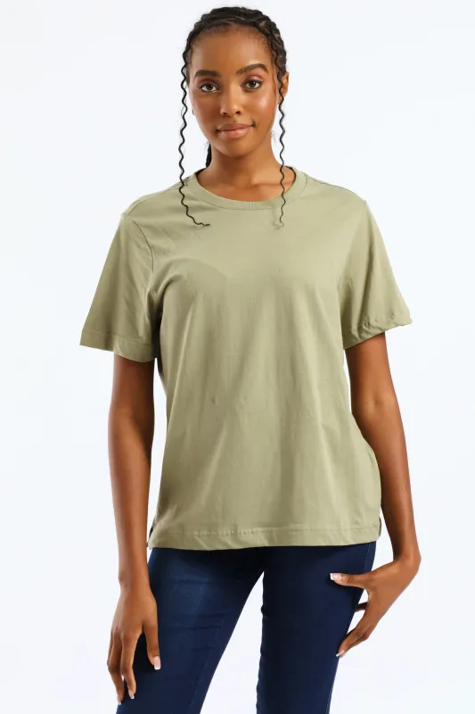 Cotton Boxy Tee - Swamp Green sold by Edgars