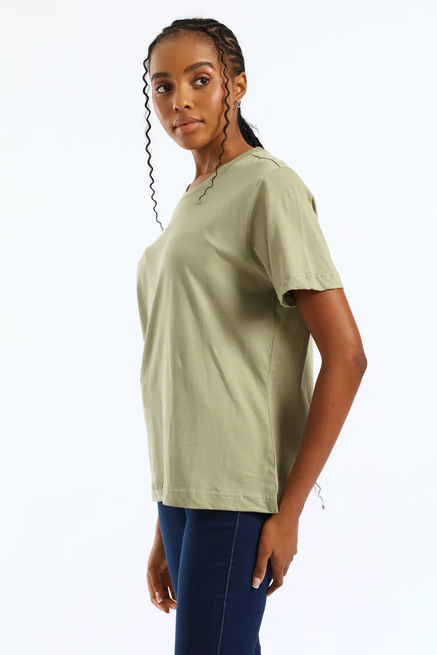 Cotton Boxy Tee - Swamp Green sold by Edgars product image thumbnail 3