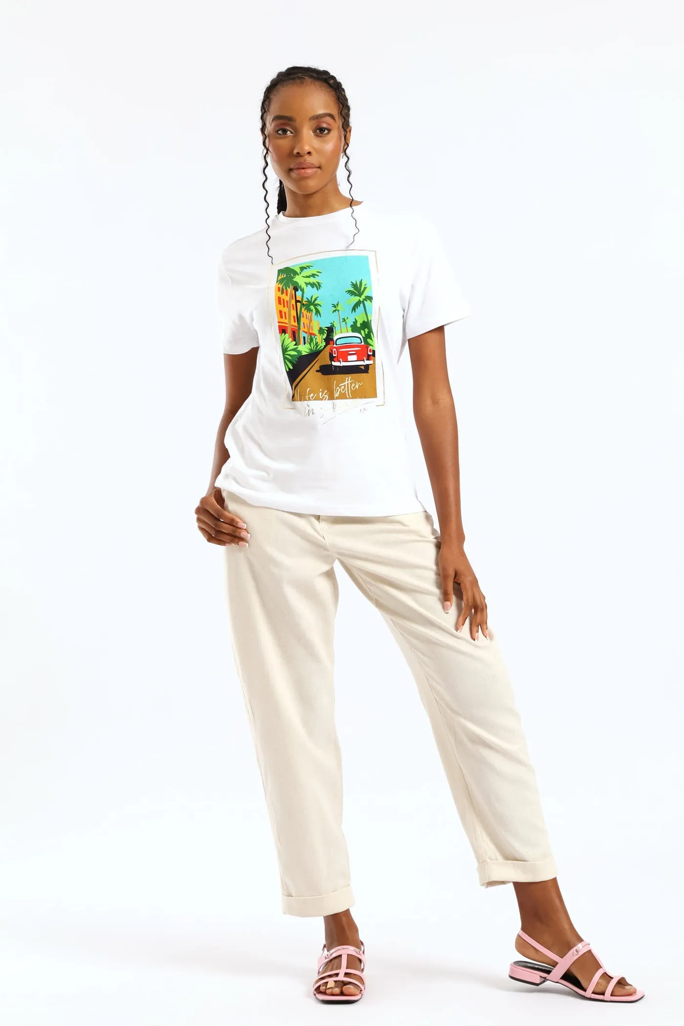 Miami Life Is Better In Sunshine Tee - White sold by Edgars product image thumbnail 4