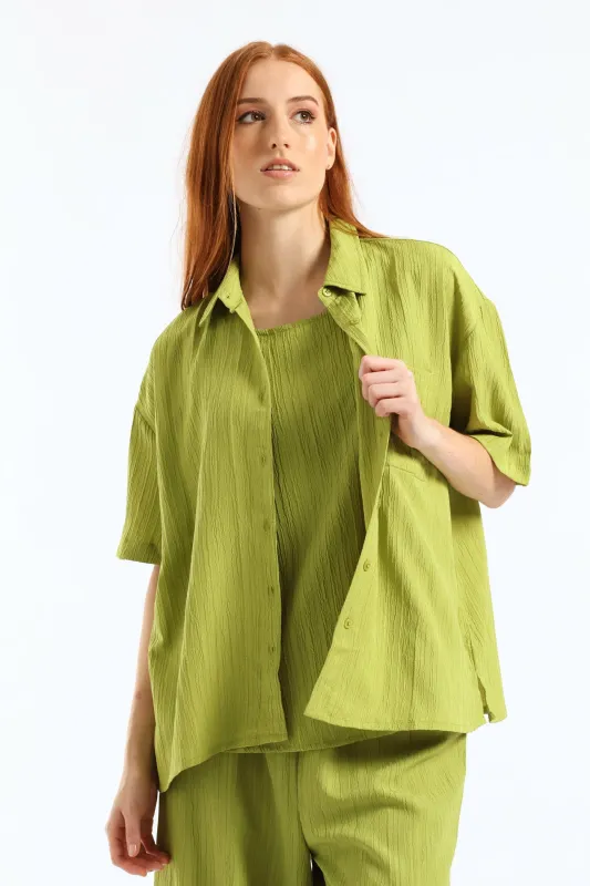 Crinkle Shirt - Chartreuse sold by Edgars
