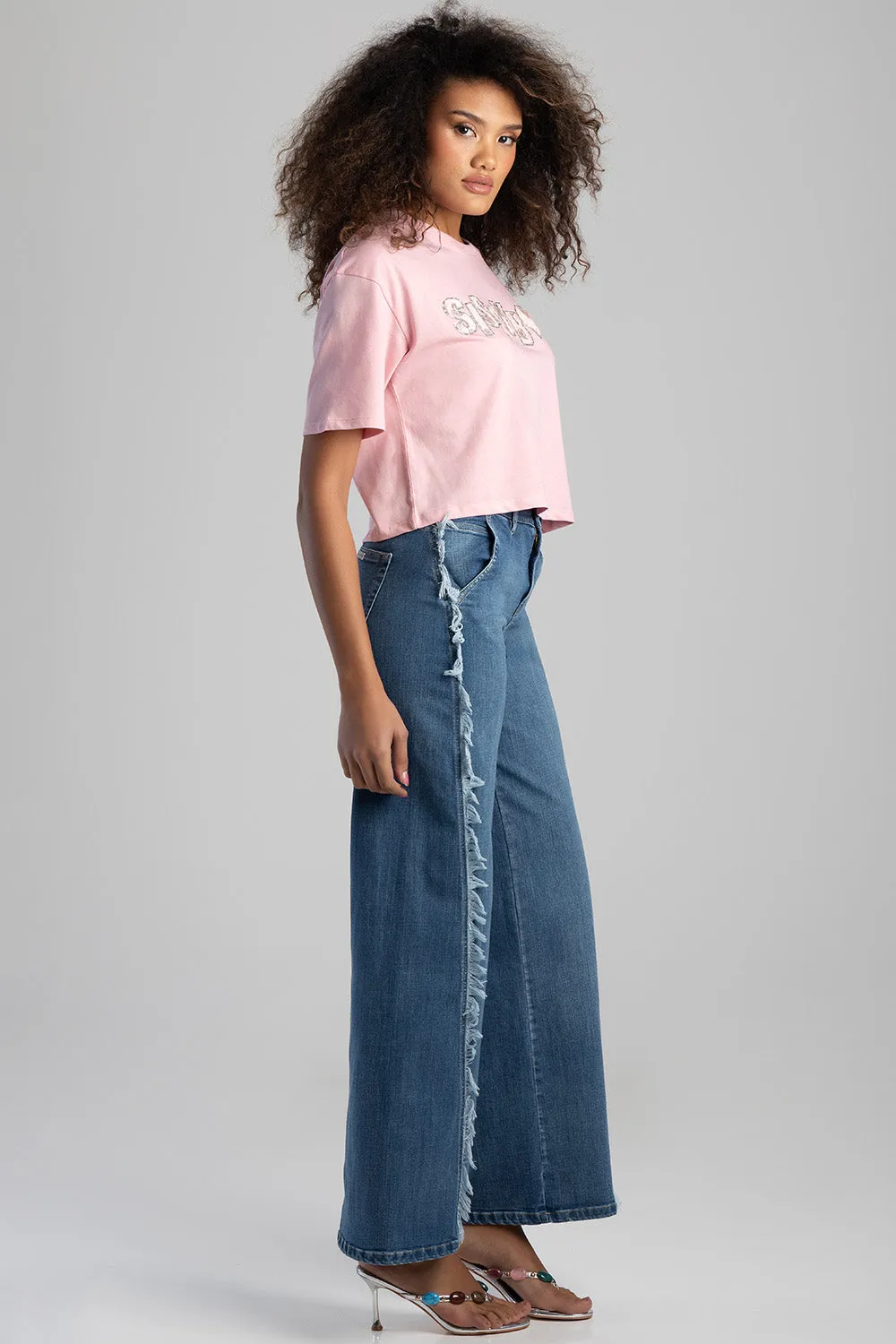 Call Me Yours Textured Bling Logo Boxy Top - Pink sold by Edgars product image thumbnail 3