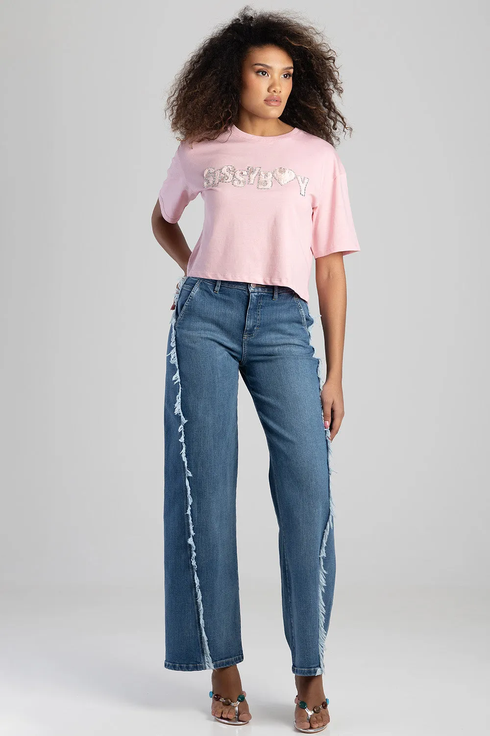 Call Me Yours Textured Bling Logo Boxy Top - Pink sold by Edgars product image thumbnail 4
