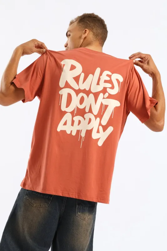 Rules Front & Back Print Tee - Dark Red sold by Edgars