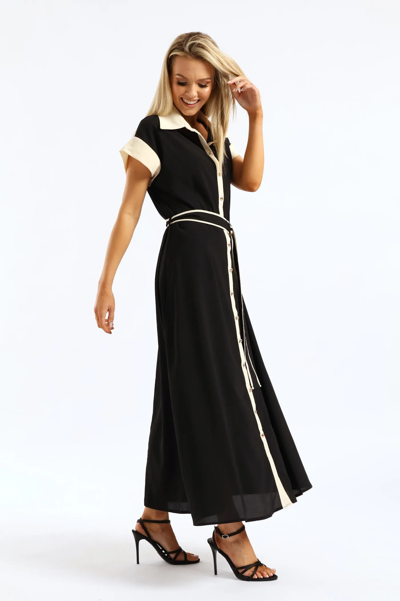 Contrast Shirt Maxi Dress - Black/Cream sold by Edgars product image thumbnail 3