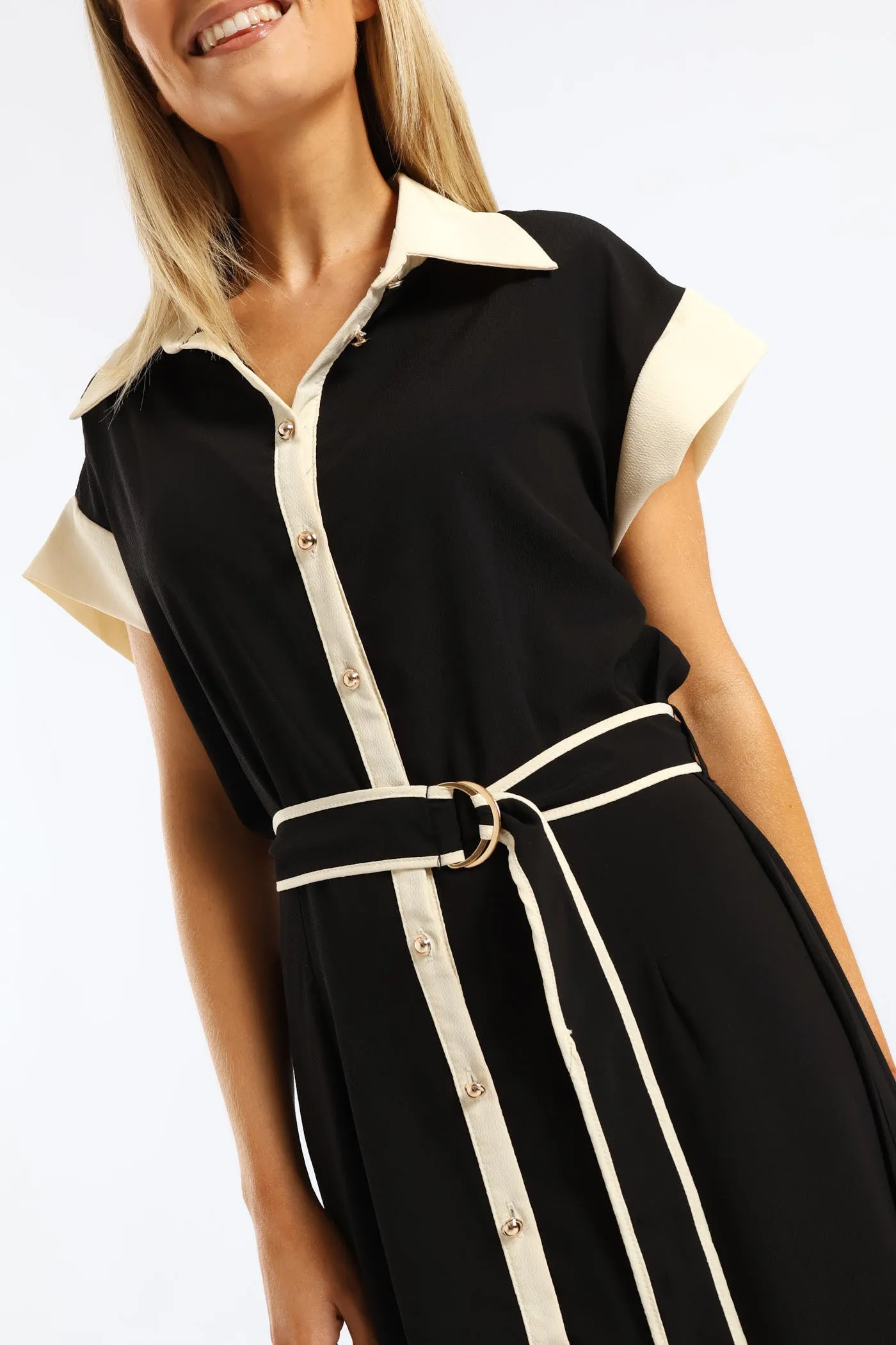 Contrast Shirt Maxi Dress - Black/Cream sold by Edgars product image thumbnail 2