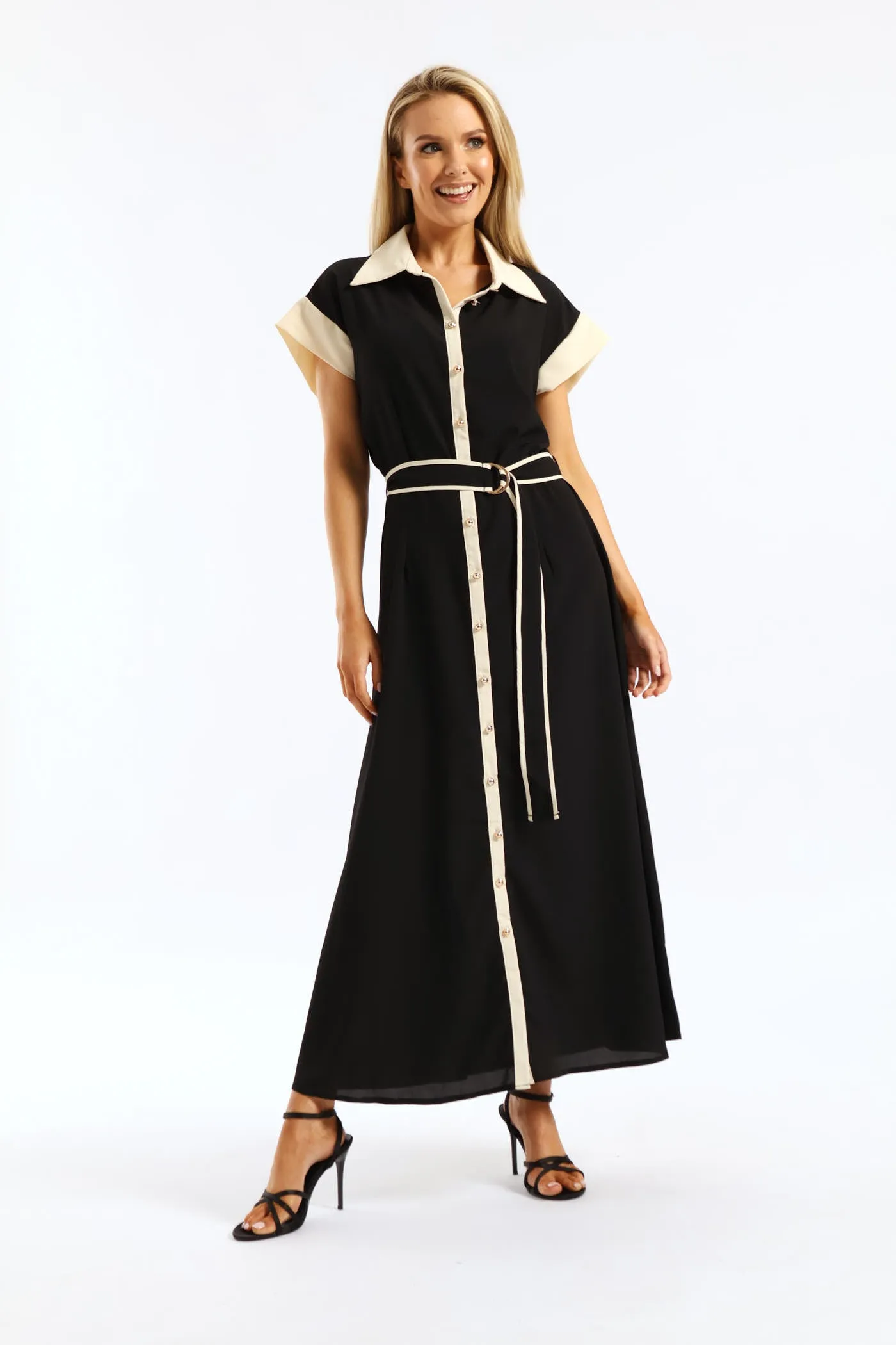 Contrast Shirt Maxi Dress - Black/Cream sold by Edgars product image thumbnail 5