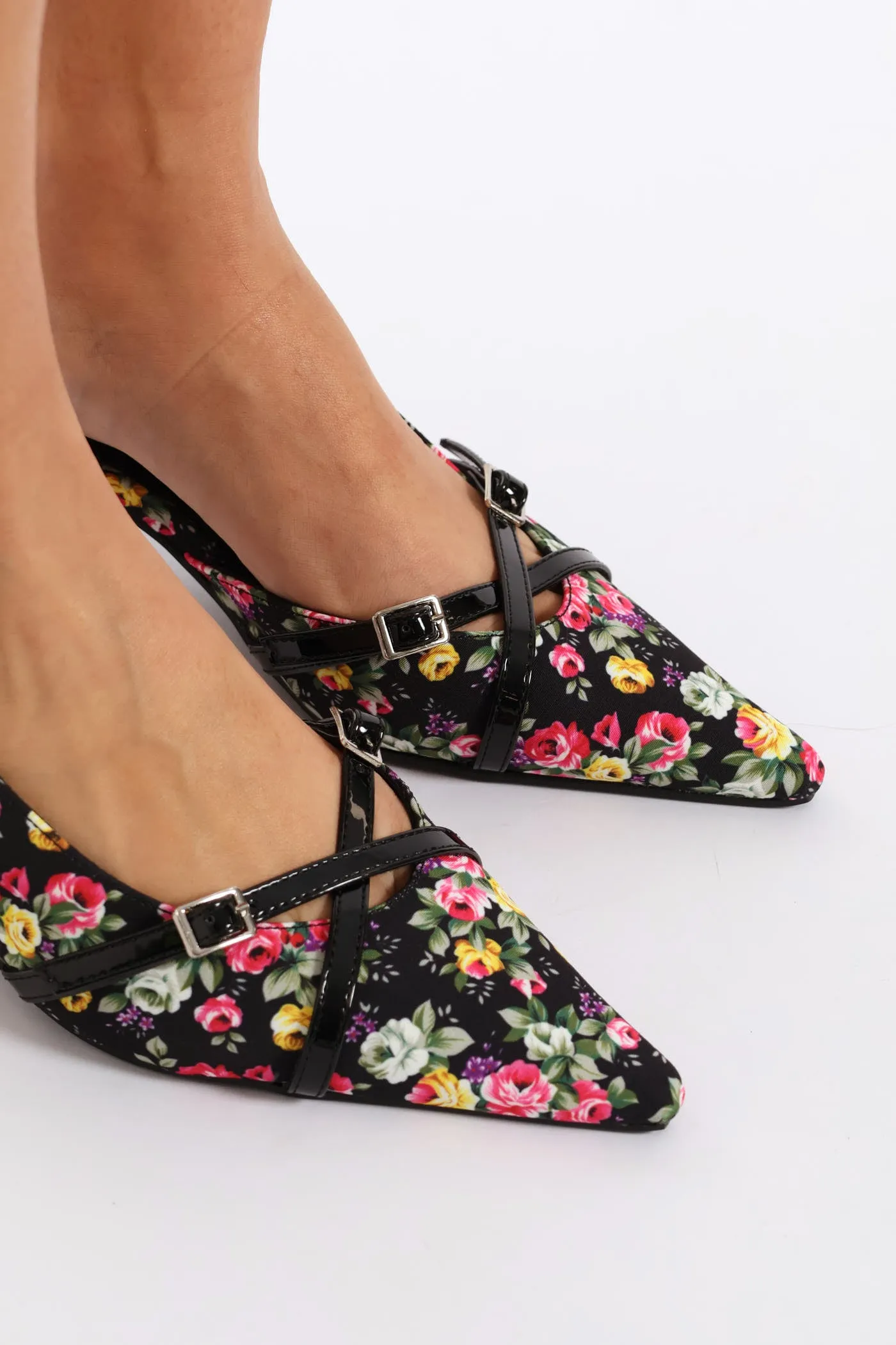 Pointed Toe Floral Slingback Heel - Black sold by Edgars product image thumbnail 3