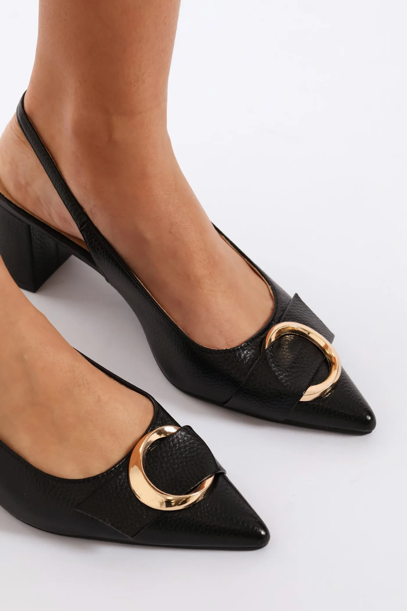 Circle Trim Slingback Heel - Black sold by Edgars product image thumbnail 2