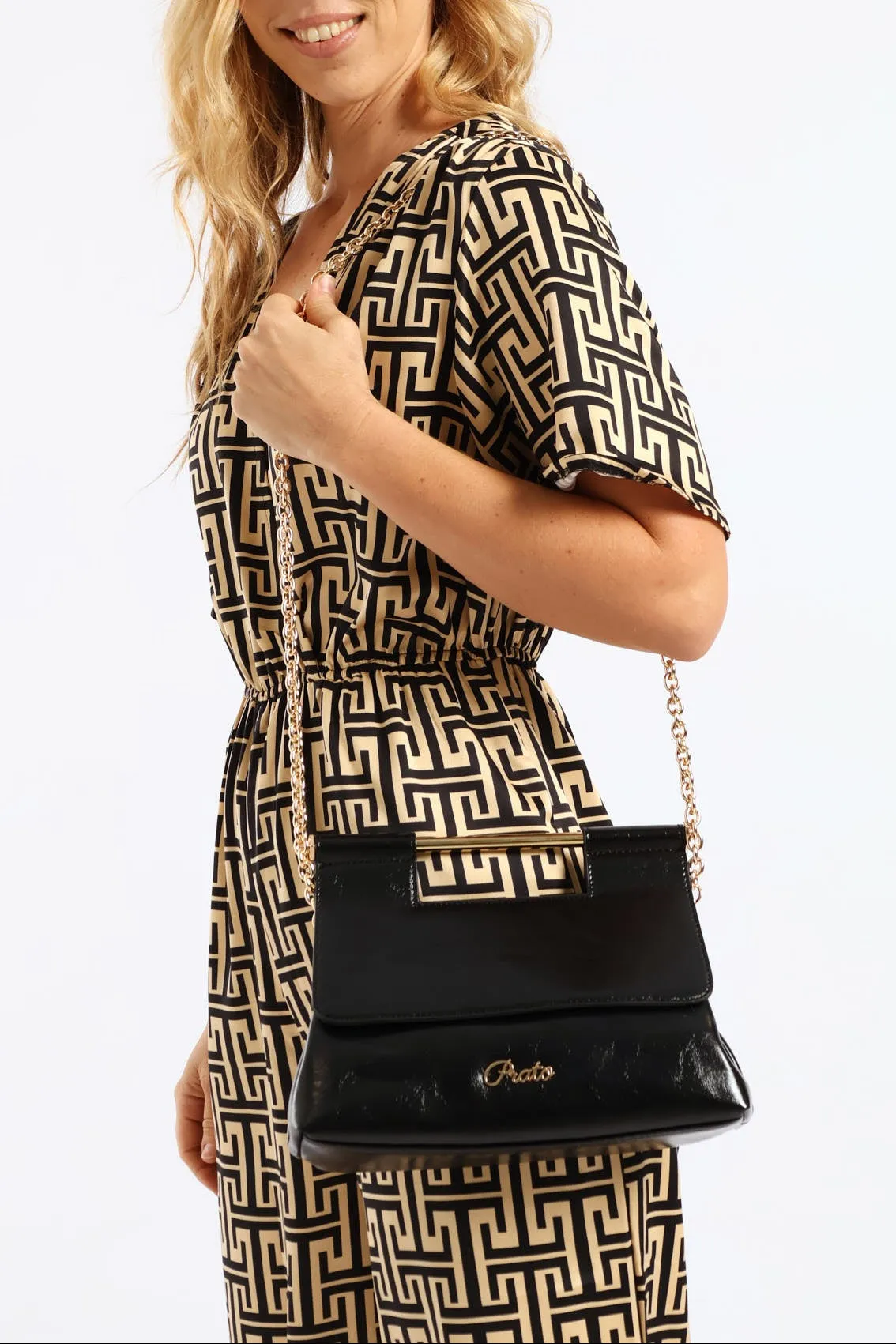 Double Handle Bucket Bag - Black sold by Edgars