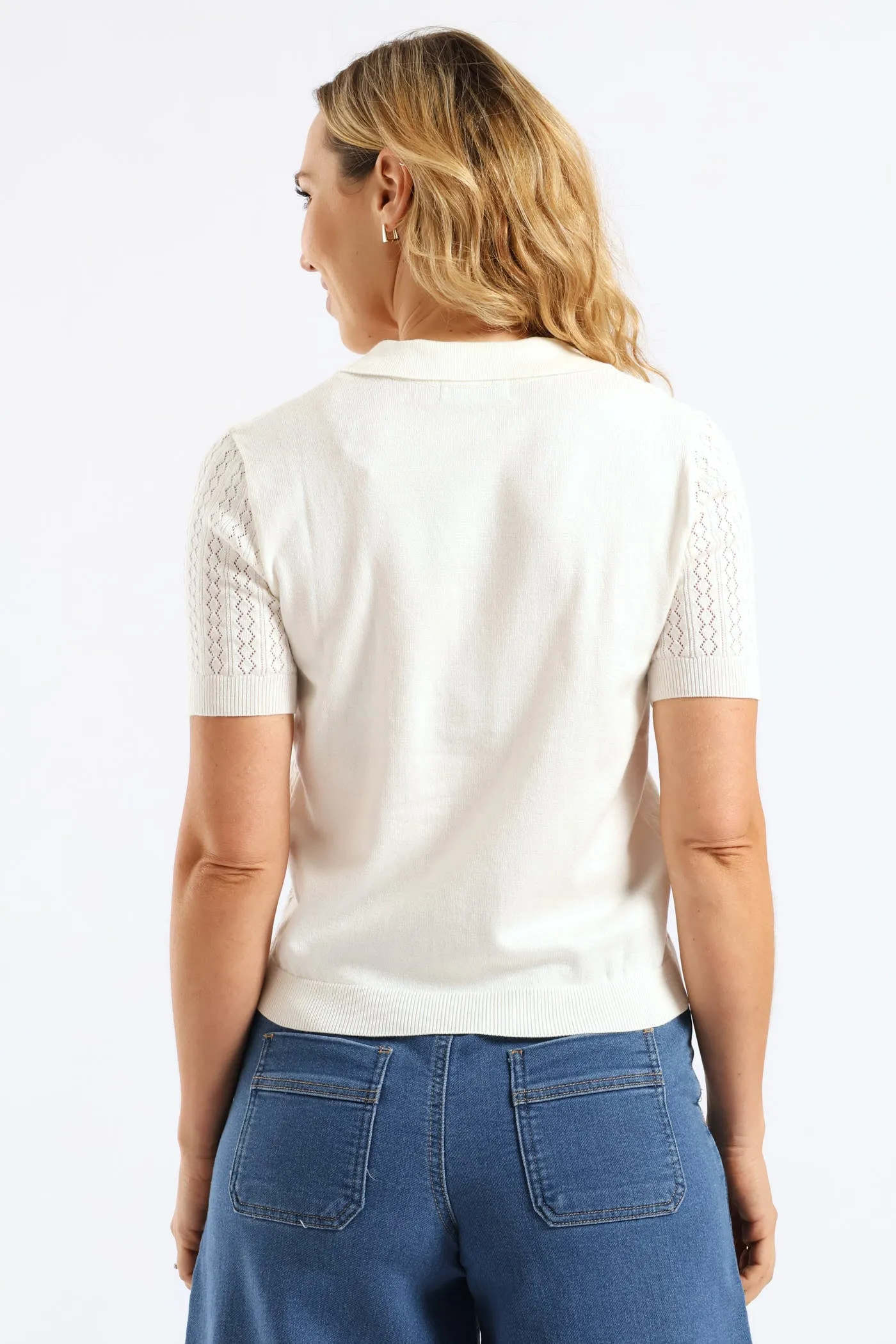 Johnny Collar Knitwear Top - White sold by Edgars product image thumbnail 4
