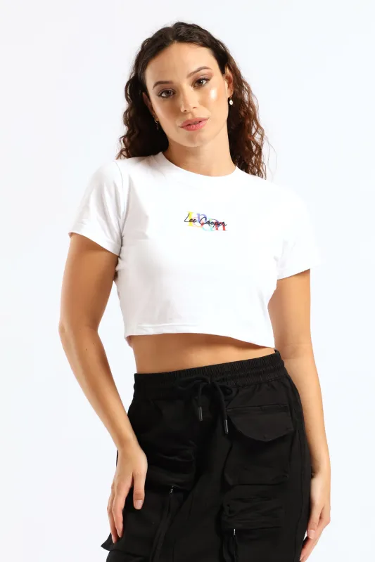 Micro Crop Fit T-Shirt - White sold by Edgars