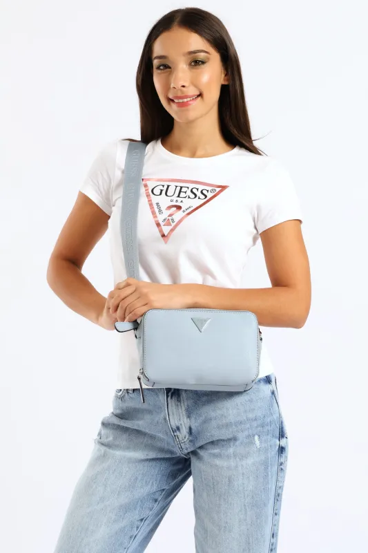 Viviette Mini Double Zip Crossbody Bag - Blue sold by Edgars