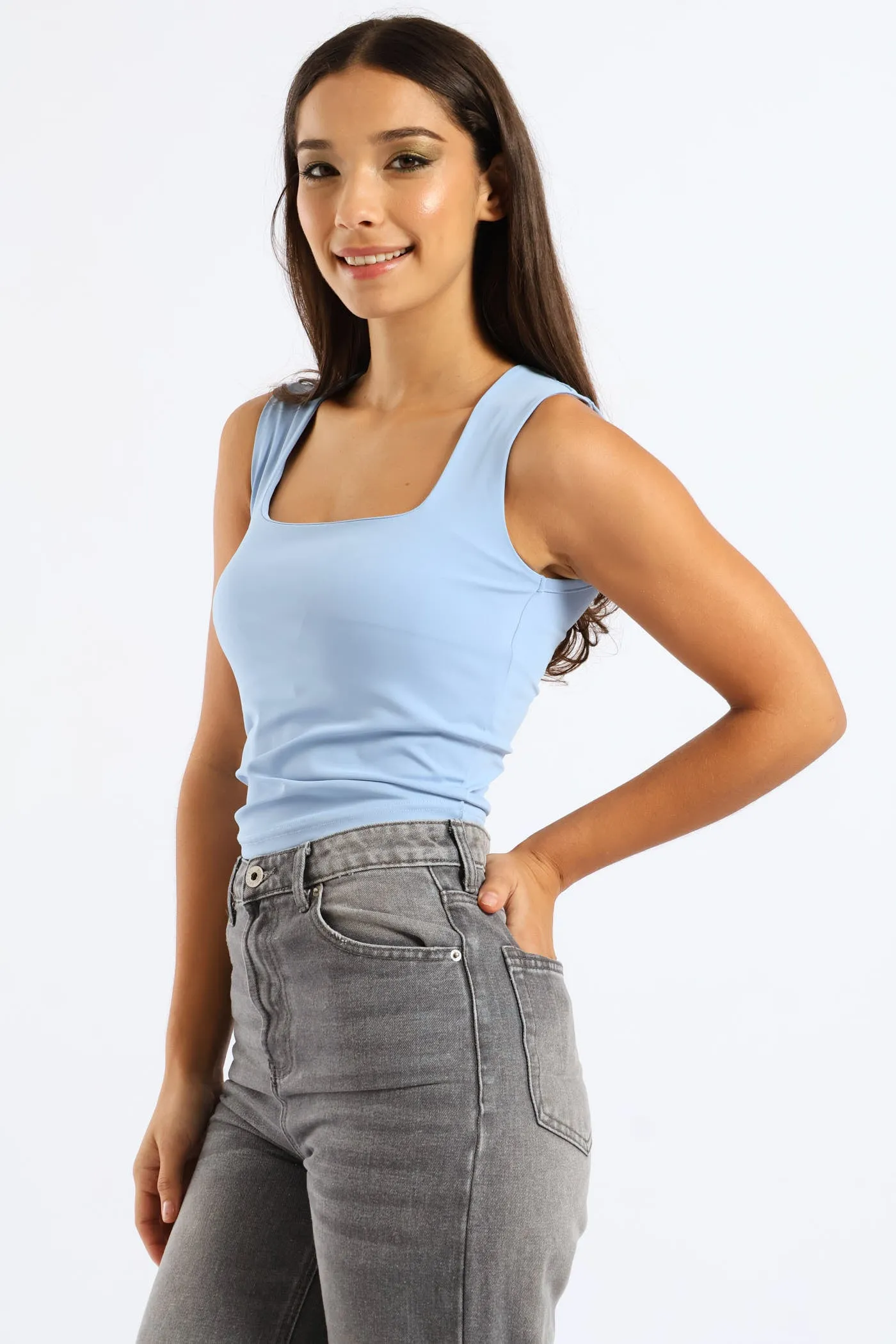 Skin Tight Square Neck Tank - Light Blue sold by Edgars product image thumbnail 3